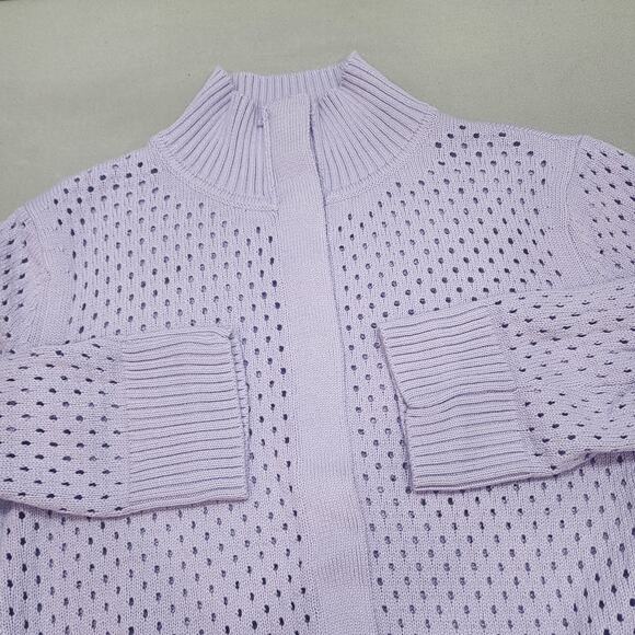 T By Talbots Women’s Purple Cotton Blend Snap Front Cardigan Sweater Sz XL - Picture 1 of 7